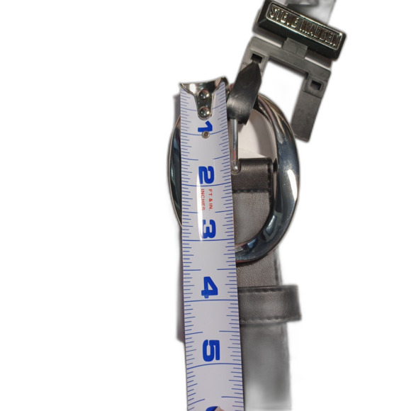 Steve Madden Women's Size Small Black Belt with Silver Buckle - Picture 4 of 9